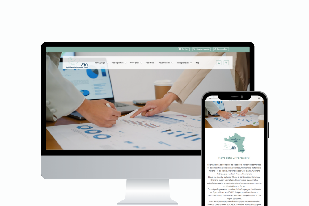 Visuel du site internet version bureau et mobile